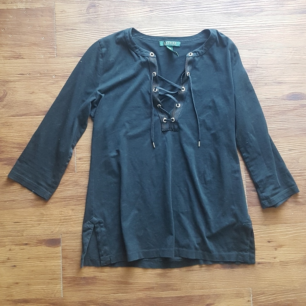 Ralph Lauren Lace Up Vneck